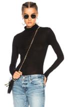 Enza Costa Fitted Turtleneck Top In Black