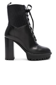 Gianvito Rossi Leather & Eco Stretch Martis Platform Ankle Boots In Black