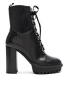 Gianvito Rossi Leather & Eco Stretch Martis Platform Ankle Boots In Black