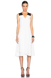 Tome Two Tone Flare Dress In White