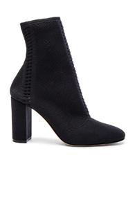 Gianvito Rossi Knit Block Heel Booties In Black