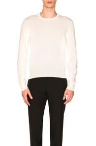 Maison Margiela Suede Patch Pullover Sweater In Neutral