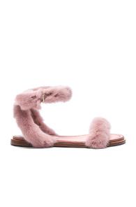 Valentino Mink Fur Sandals In Pink