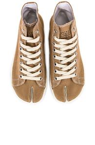 Maison Margiela High Top Canvas Sneakers In Brown,neutral