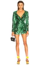 Attico Consuelo Sequined Mini Dress In Green