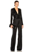 Galvan Pleated Jumpsuit In Black