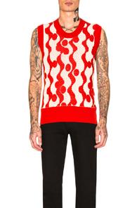 Calvin Klein 205w39nyc Crew Neck Sleeveless Top In Red