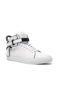 Buscemi 100mm Paint Edge Leather Sneakers In White