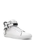 Buscemi 100mm Paint Edge Leather Sneakers In White