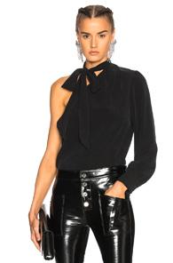 Ag Adriano Goldschmied Malie Tie Neck Top In Black
