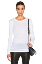 Enza Costa Bold Long Sleeve Crew Top In White