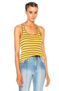 Isabel Marant Etoile Avien Striped Linen Tank In Stripes,yellow