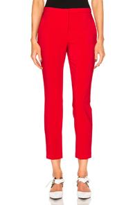 Rosetta Getty Stretch Cady Cropped Skinny Trousers In Red