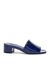 Maryam Nassir Zadeh Patent Leather Sophie Slides In Blue,metallics