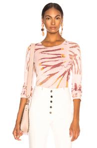 Raquel Allegra Long Sleeve In Pink,ombre & Tie Dye