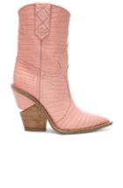 Fendi Croc Embossed Cutwalk Western Boots In Pink,animal Print