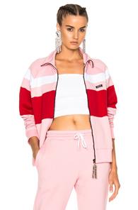 Msgm Track Jacket In Pink,red