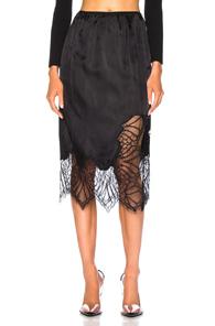 Helmut Lang Lace Slip Skirt In Black