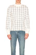 Sacai Windowpane Knit Pullover In Checkered & Plaid,white