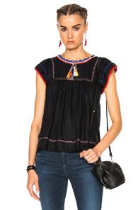 Ulla Johnson Katya Top In Abstract,black,red