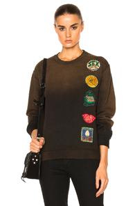 Madeworn Kiss Me Sweatshirt In Black,brown