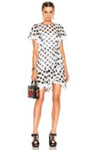 Dolce & Gabbana Ruffle Mini Dress In Geometric Print,white