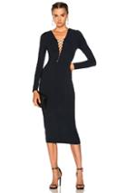 T By Alexander Wang Lace Up Midi Dress In Blue