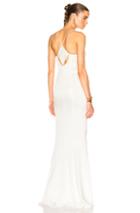 Galvan For Fwrd Slit Spaghetti Strap Dress In White