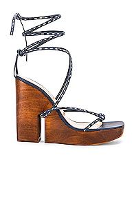 Jacquemus Pilotis Sandal In Blue,brown