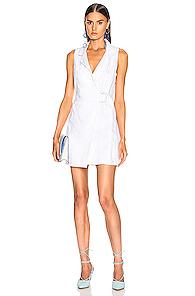 Grlfrnd Kiran Belted Wrap Dress In White