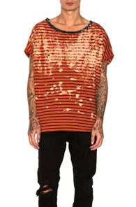 Faith Connexion Stripe Tee In Orange,stripes
