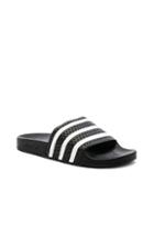 Adidas Originals Adilette In Black,stripes,white
