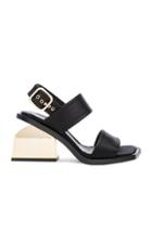 Marni Chunky Heel Satin Sandals In Black