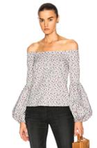 Caroline Constas Gisele Blouse In Floral,white