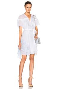 No. 21 Short Sleeve Lace Dress In White