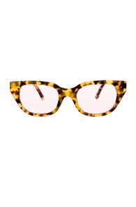 Heron Preston Style Sunglasses In Animal Print,yellow