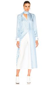 Monse Striped Silk Twill Tunic Top In Stripes