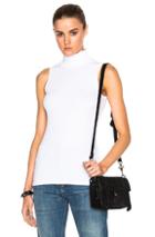 Rosetta Getty Sleeveless Turtleneck Tee In White