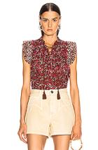 Ulla Johnson Opal Top In Brown,floral,pink