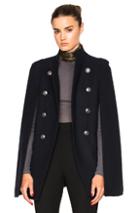 Pierre Balmain Cape Coat In Blue