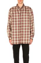 Raf Simons Slightly Oversized Plaid Shirt In Neutrals,red,checkered & Plaid