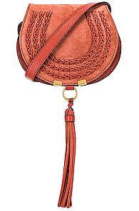 Chloe Small Leather Braid Marcie Satchel In Red
