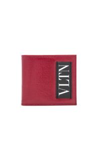 Valentino Billfold In Red,metallic