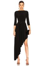 Norma Kamali Reversible Diagonal Flared Dress In Black