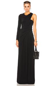 Alexander Wang Asymmetric Draped Gown In Black