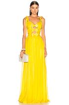 Rasario Triple Bow Gown In Yellow