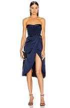 Jonathan Simkhai Crepe Satin Combo Dress In Blue