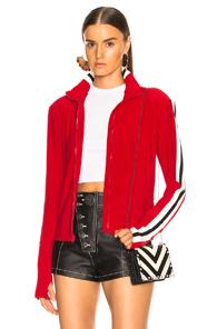 Norma Kamali Side Stripe Turtle Jacket In Red