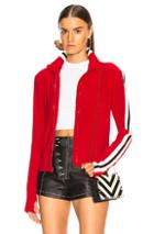 Norma Kamali Side Stripe Turtle Jacket In Red