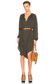 Raquel Allegra Henley Dress In Green